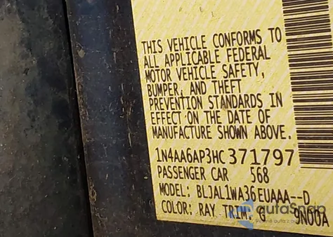 2017 Nissan Maxima 3.5 Sr z USA, uszkodzony, nr VIN 1N4AA6AP3HC371797